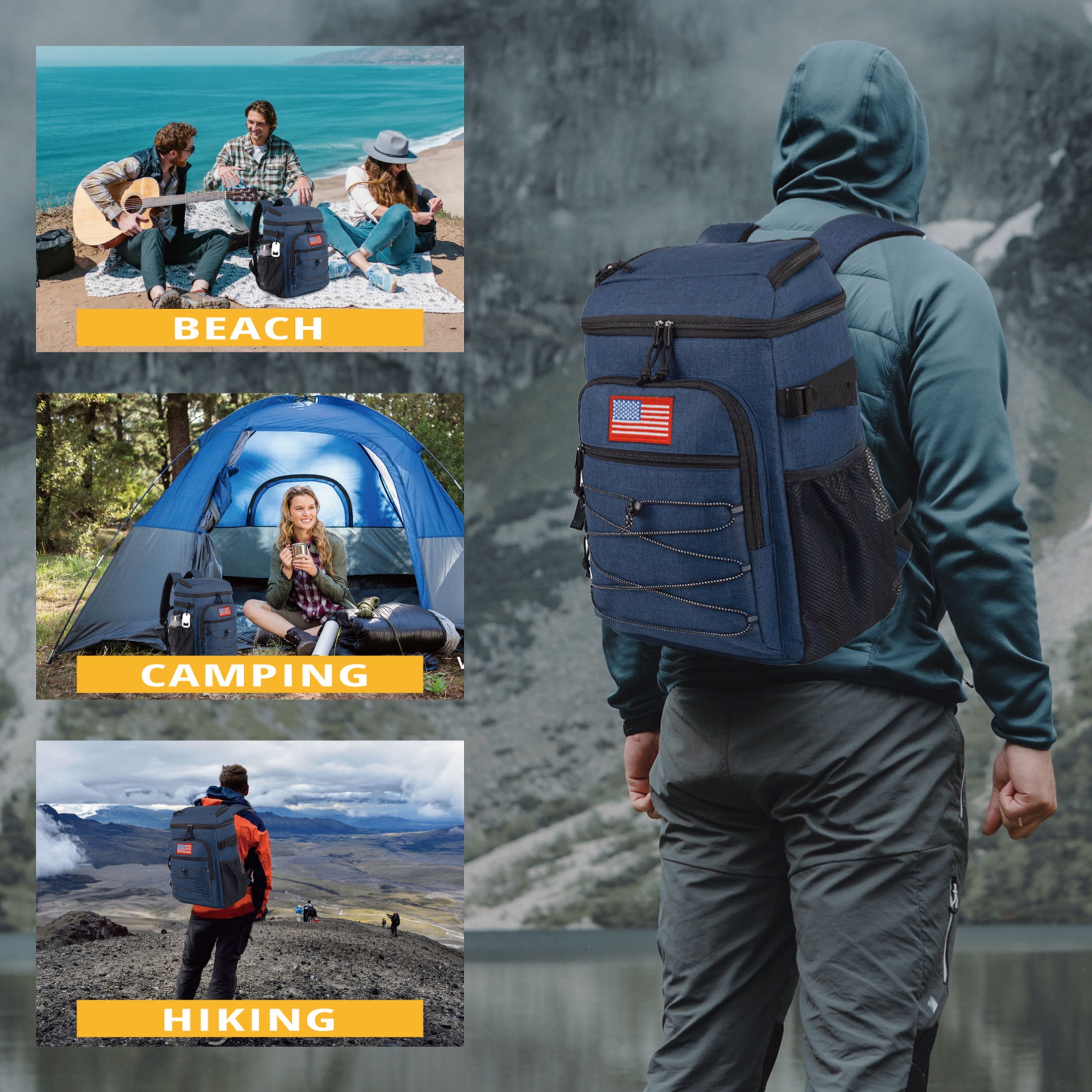 Backpack Cooler for Men, 25L Cooler Backpack Insulated LeakProof, Heavy Duty Lunch Bag