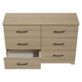 thumbnail image 4 of STYLIVIA Modern 6 Drawer Dresser for Adults with Metal Bar Handles, Wide Storage Bedroom Furniture, Oslo Oak, 47.0" W x 15.6" D x 31.7" H, 4 of 9