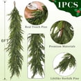 thumbnail image 6 of Real Touch Christmas Norfolk Pine Garland - 6ft Artificial Christmas Garland Fake Pine Needles Faux Green Garland for Fireplace,Table,Window,Stairs,Mante,Holiday Indoor Outdoor Xmas Decor(1PCS), 6 of 10