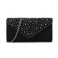 thumbnail image 4 of JVBTVB Women's Pleated Evening Clutch with Rhinestone Embellishments Detachable Chain Shoulder Strap Small Handbag for Wedding Party Prom Formal Events 8.5 Inches, 4 of 9