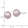 thumbnail image 3 of Sterling S Majestik Rh-pl 10-11mm Purple Imitat Shell Pearl Stud Earrings; for Adults and Teens; for Women and Men, 3 of 3