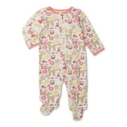 Wonder Nation Baby Girls Critters Sleep N Play, Sizes 0 Months - 9 Months