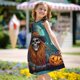 thumbnail image 5 of Balery Cartoon Pumpkin Skull Camisón de princesa para niñas, pijama de algodón con mangas abullonadas, suave y bonito.-Small, 5 of 6