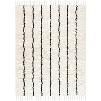 SAFAVIEH Casablanca Winifred Striped Wool Area Rug, Black/Ivory, 8' x 10'
