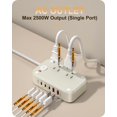 thumbnail image 4 of Power Strip KWRNVO 7 en 1 PD GaN de 65 W con 3 USB-C y 2 USB-A de 2500 W, 4 of 7