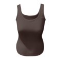 thumbnail image 5 of Women's Square Neck Seamless Sleeveless Tank Top, Cute Basic Summer Shirt with Slim Fit for Layering,Light Brown 2XL, 5 of 5