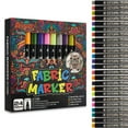 thumbnail image 7 of Fabric Markers Permanent for Clothes, 24 Colors Fine Tips Paint Pens for Clothing Canvas Tote Bags T-Shirt and Shoes, 7 of 7