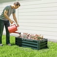 thumbnail image 3 of Outsunny Raised Garden Beds Set of 2, Galvanized Planter Box, Green, 3 of 10