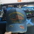 thumbnail image 3 of WKSCLPAI 250th Anniversary USA Hat, 1776–2026 USA Flag Embroidered Vintage Denim Baseball Cap, 250 Year Patriotic Design, Adjustable Distressed Baseball Caps for Men&Women, 3 of 9