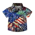 thumbnail image 6 of MKOSPLRT Kids 4th of July Shirts Short Sleeve USA Flag Tshirts Lapel Collar Button Down Shirts Funny Holiday Graphic Tees 2-15 Years, 6 of 9
