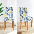 thumbnail image 3 of Yayeee 2 Pack Dining Chair Covers Stretch Parson Chairs Slipcovers Seat Protector, Light Blue Lemon, 3 of 6