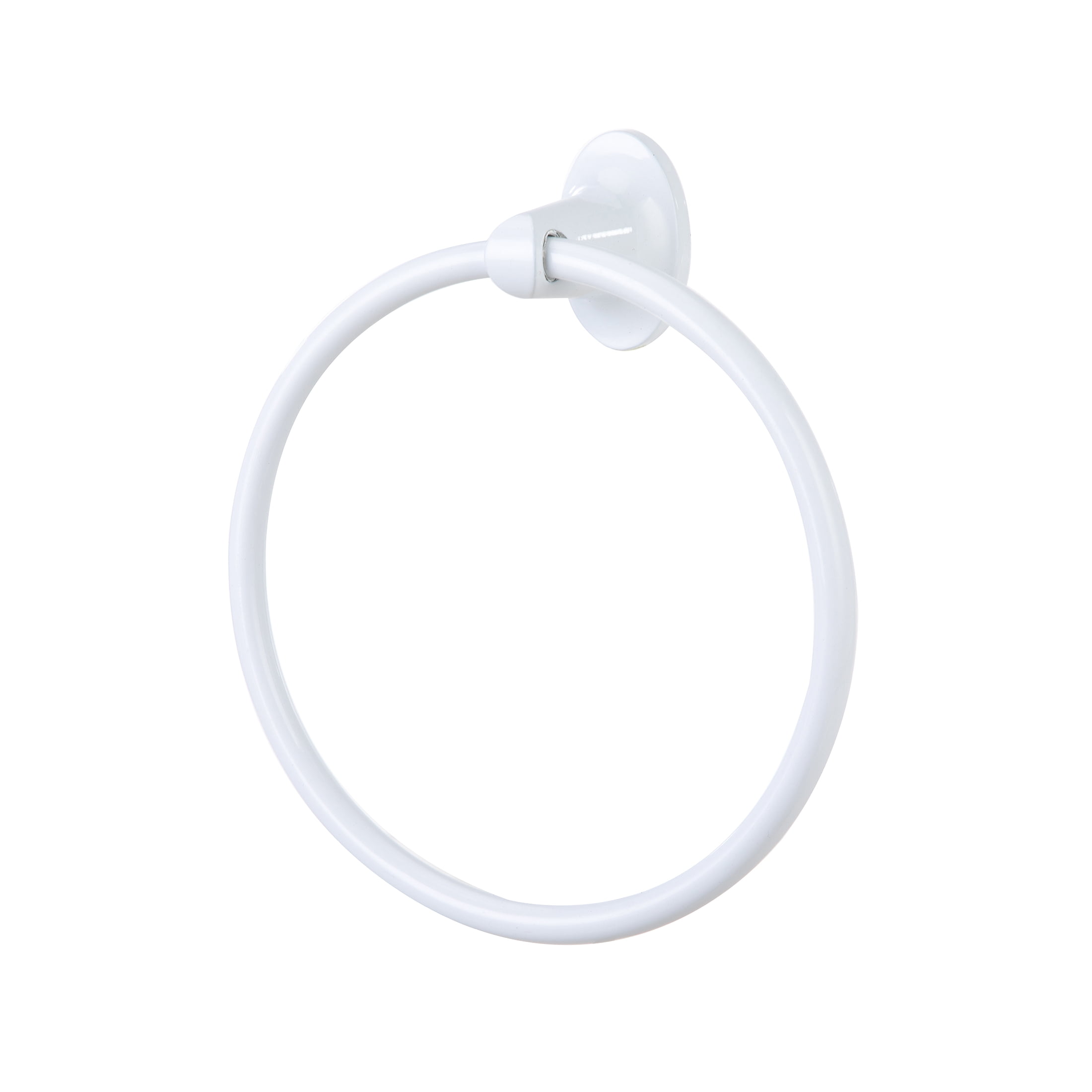 (2 pack) Mainstays 7.1-inch Oval Wall Mount Towel Ring White Finish with Hardware