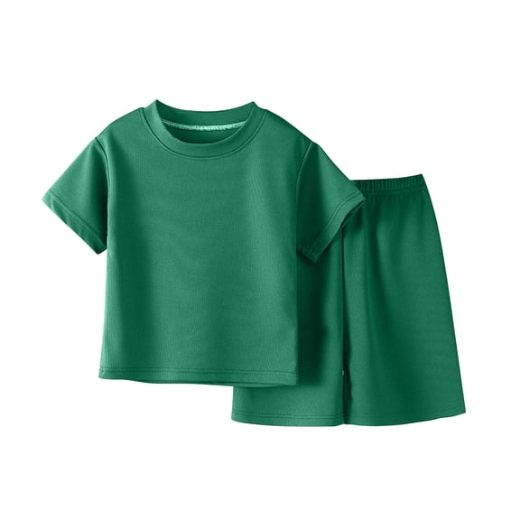 Edvintorg Boys 2 Piece Outfits Fashion Crew Neck Athletic Casual Shirts and Boyshorts Kids Clothes Boys Size 1-14