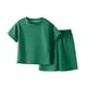 thumbnail image 2 of Conjuntos de blusas y camisas de cuello redondo y manga corta para niños, informales, con estampado de San Patricio, de color, con cuello en V y blusas y pantalones cortos con bolsillos, conjunto de p, 2 of 7