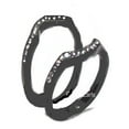 thumbnail image 4 of His Hers 4 Piece Black Stainless Steel & Titanium Matching Wedding Band Ring Set, 4 of 4