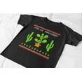 thumbnail image 5 of Old Glory Mens Cactus Desert Feliz Navidad Ugly Christmas Sweater Short Sleeve T Shirt, 5 of 6
