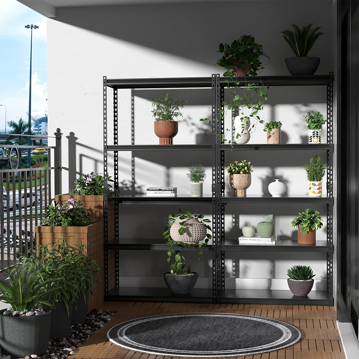 FICISOG 72" Garage Shelving Heavy Duty，2250lbs 5Tier Metal Shelving