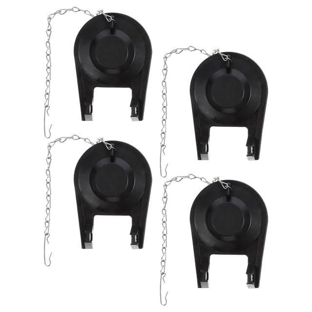 Phenofice 4Pcs Rubber Toilet Flapper Replacement Kit Black Compatible with Toilet Tanks for Leak Prevention