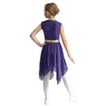 thumbnail image 2 of iiniim Kids Girls Dance Contrast Color Sleeveless High Low Dress Dancewear Purple 8, 2 of 7