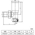 thumbnail image 5 of Angled Radiator Valves for Towel Warmers Black 15mm, 5 of 5