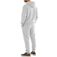 thumbnail image 4 of SGMVNU Tracksuit Men 2 Piece Set Men's Loose Casual Sports Long Sleeved Trousers Jacquard Hooded Sweatshirt Suit Winter Jogging Suit(White, L), 4 of 4