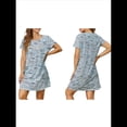 thumbnail image 3 of Camisones de Corta para Mujer, Camisetas de Dormir Estampadas para Mujer, Ropa de Dormir Café Gris S, 3 of 7