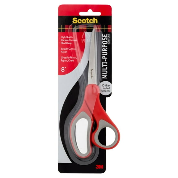 Scotch Multi-Purpose Scissors - Pointed Tip, Stainless Steel, 8 In - Single Piece