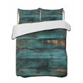 thumbnail image 2 of Quilts Twin Size, Teal Brown Vintage Wood Soft Comforter Bedding Set for Bed, Abstract Retro Shabby Plank Lightweight Quilted Bedspread with Pillow Cover(2 Pieces) for All Season, 68x86 Inch, 2 of 6
