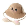 thumbnail image 1 of Sombrero de verano para niños, gorras de bebé, gorra panamá portátil para playa, sombrero de conejo para bebé Caqui, 1 of 9