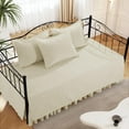 thumbnail image 3 of Daybed Cover Sets- Diamond Stitching Daybed Bedding Set, All Season Cozy Bedding with Bedskirt with Shams, Microfiber Filling, 5 Pieces, Beige, 3 of 15