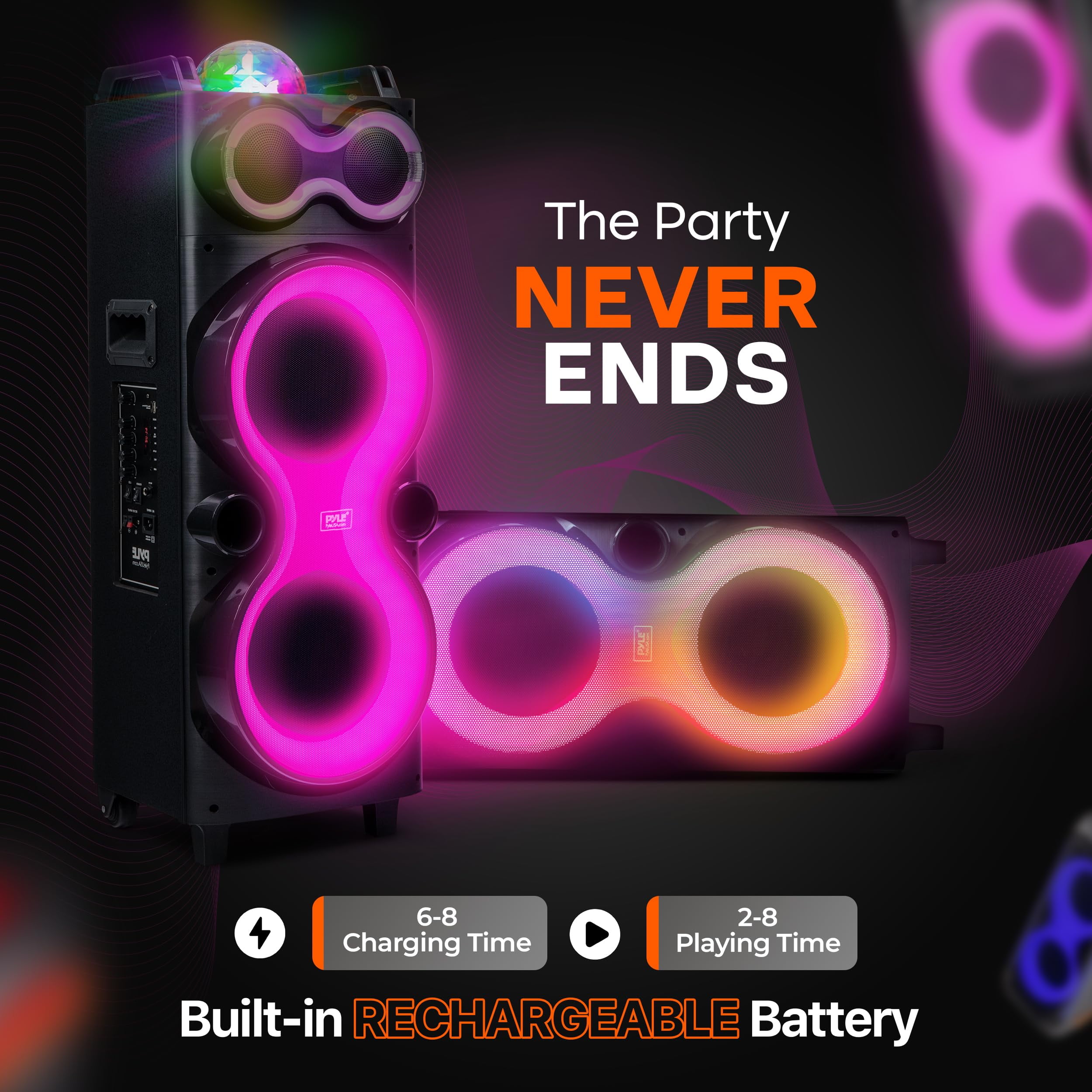 Pyle Audio Large Bluetooth Party Speaker - Big Bluetooth Speaker with True Wireless Stereo System - Enjoy Powerful Bass and Clear Treble - Big Speaker with LED Display - Model PPHP1028-240W