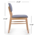 thumbnail image 5 of GZXS Mid-Century Modern Dining Chairs Set of 2, Gray Upholstered Fabric Side Chairs with Natural Rubberwood Legs, 300 lbs Weight Capacity, for Dining Room & Living Room, 5 of 10