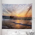 thumbnail image 1 of Colorful Tapestry, Pirate Ship Sailing in Waves Fantasy in the Sea Horizon Moon Sky Surreal Scenery, Fabric Wall Hanging Decor for Bedroom Living Room Dorm, 5 Sizes, Multicolor, by Ambesonne, 1 of 1