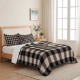 thumbnail image 5 of Twin XL Quilt Set 68''x98'', Black Plaid Lightweight Bedspread Coverlet Set with 2 Pillow Shams, Vintage Country Gray Buffalo Check Gingham Breathable All Season Quilt Bedding for Dorm/Guest Room, 5 of 9