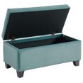 thumbnail image 4 of Ottomane de rangement en velours, moderne, sarcelle, 4 of 7