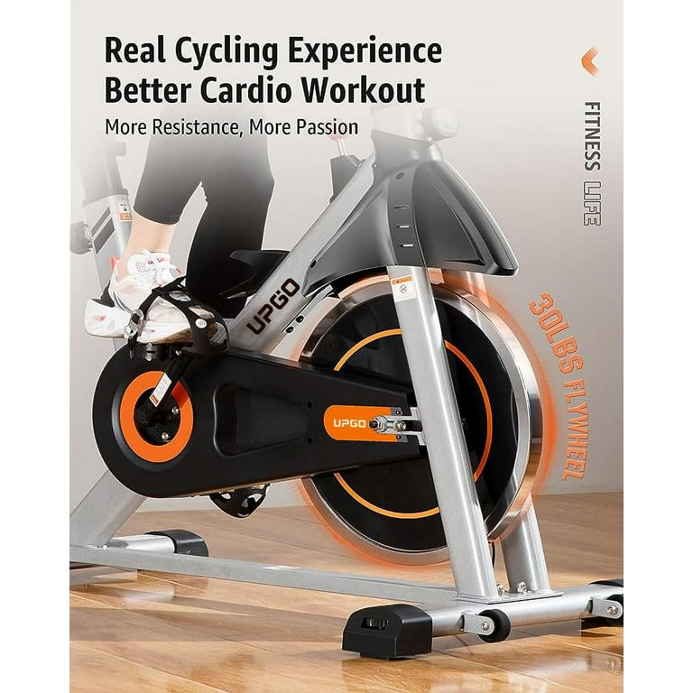 UPGO Indoor Cycling Bike Magnetic Stationary Bike Cycle Bike with Ipad Mount Comfortable Seat Cushion