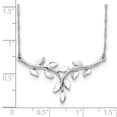 thumbnail image 5 of 14K White Gold Plated Polished Leaf Necklace, 5 of 5