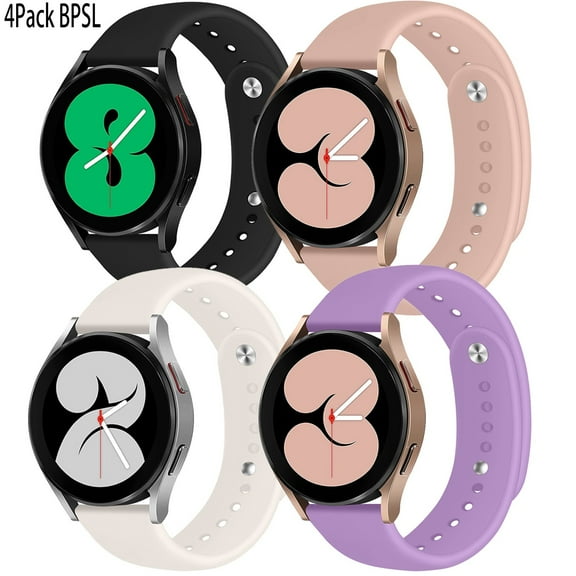 LEIXIUER 4 PACK Bands Compatible with Samsung Galaxy Watch 4 Band 40mm 44mm, Galaxy Watch 4 Classic Band 42mm 46mm, 20mm Silicone Sport Strap Replacement Band for Galaxy Watch 4
