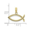 thumbnail image 2 of 21mm 10k Solid Yellow Gold Ichthus Charm Pendant Necklace for Women - .7 Grams, 2 of 2