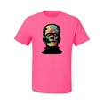 thumbnail image 2 of Wild Bobby, Colorful Technicolor Rainbow Frankenstein Face, Pop Culture, Men Graphic Tees, Neon Pink, Large, 2 of 3