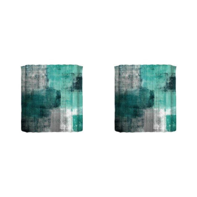 Wosthever Exquisita Cortina de Ducha Artesanal - Fuerte Efecto Drapeado para Decoración de Baño Abstracta Impermeable HZF04200 150X180cm HZF04200 150X180cm 2piezas
