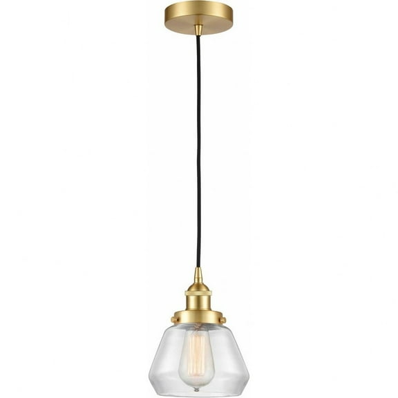 616-1PH-SG-G172-LED-Innovations Lighting-Fulton - 1 Light Mini Pendant In Industrial Style-10 Inches Tall and 7 Inches Wide Satin Gold Clear