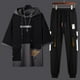thumbnail image 2 of Conjuntos de pantalones básicos Kpop, camiseta gris para hombre, top informal elástico, ropa elegante y moderna para hombre, corte entallado, manga corta, estética XL, 2 of 5
