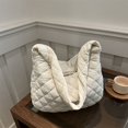thumbnail image 4 of Bolso de algodón para mujer, otoño e invierno 2025, nuevo estilo, tendencia, línea de bordado de diamantes, bolso de mano de gran capacidad, bolso de hombro informal, bolso de axila, 4 of 5