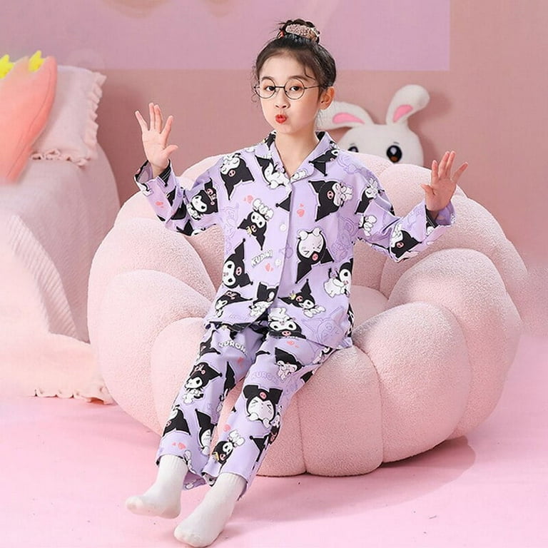 Kawaii Sanrio My Melody Kids Pajamas Sets Cartoon Cinnamoroll Girls Home Clothing Anime Kuromi Boys Sleepwear Children Clothing