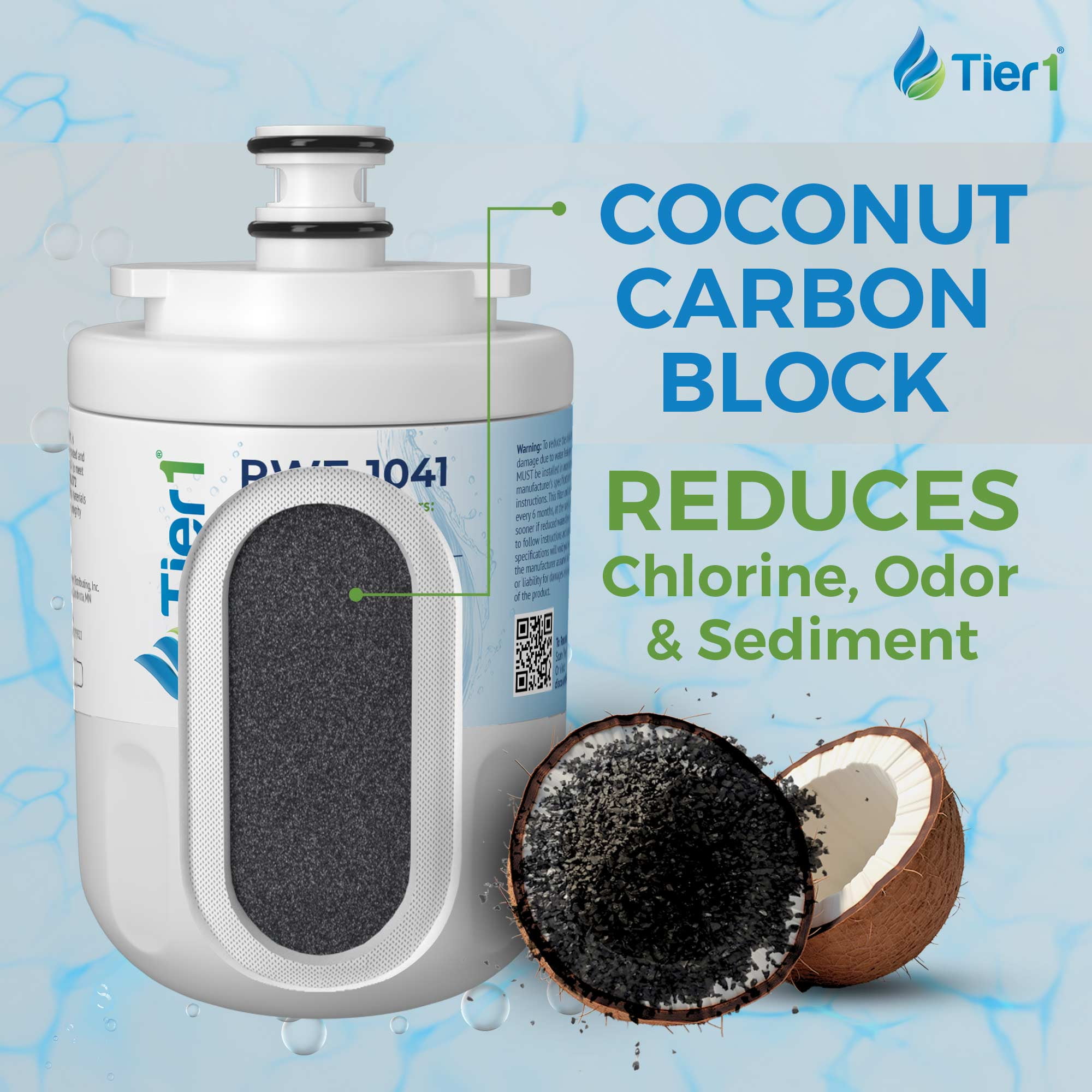 Tier1 RWF1041 UKF7003 Refrigerator Water Filter | Replacement for EDR7D1, UKF7002AXX, UKF7003AXX, WSM-1, WF288 Fridge Filter - Up to 18 Months Supply | Easy Install | Great Tasting Water & Ice (3-pk)