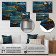 thumbnail image 4 of Designart "Melodies of Boho Blue And Gold I" Boho Feather Metal Art Print, 4 of 5