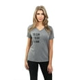 thumbnail image 2 of Too Glam To Give A Damn Women's Fashion Relaxed V-Neck T-Shirt Tee Heather Grey X-Large, 2 of 5