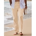 thumbnail image 2 of COOFANDY Men's Linen Pants Drawstring Casual Loose Fit Beach Summer Yoga Pants Lightweight Linen Trousers, 2 of 6