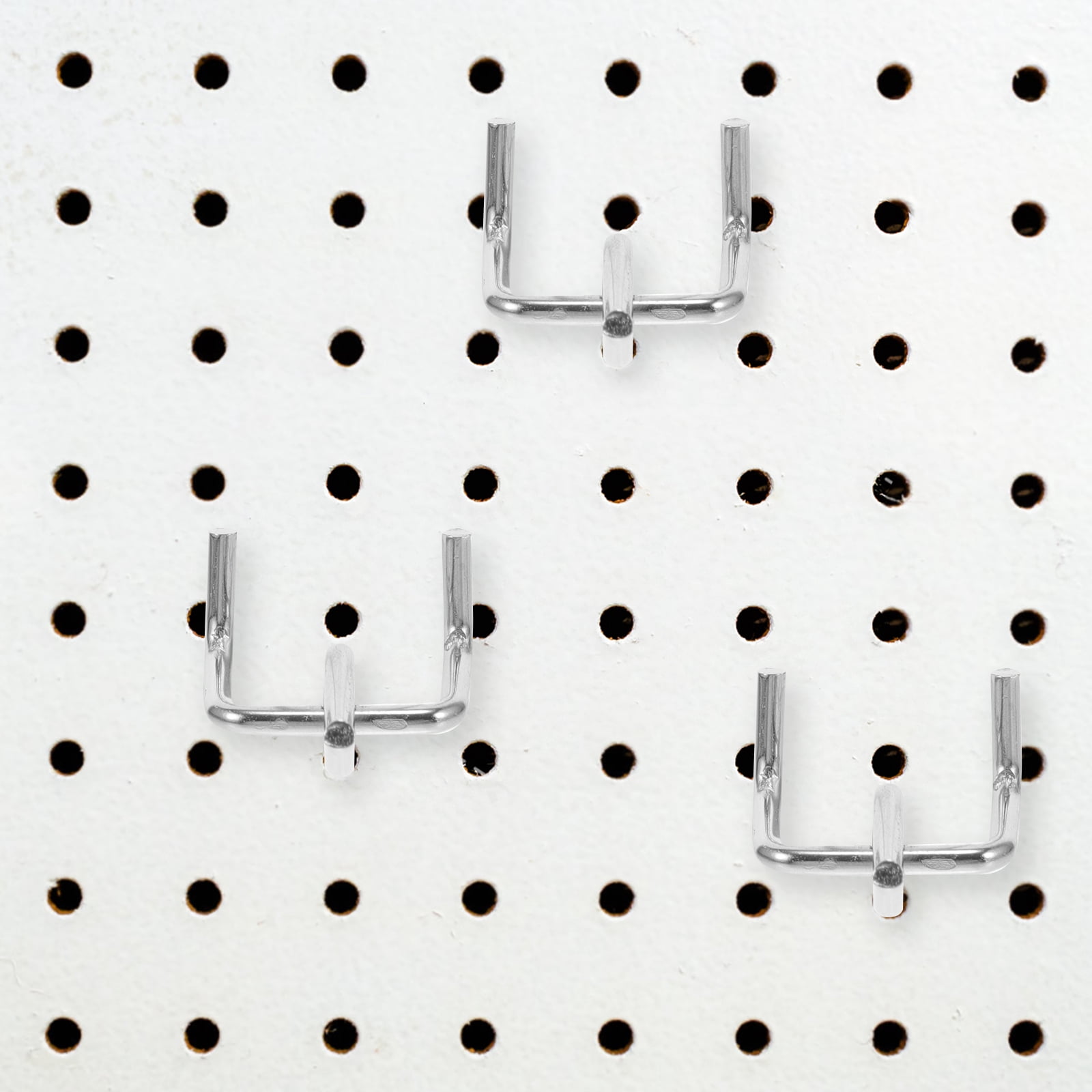 Pegboard Hangers, 50 PCS Carbon Steel Peg Board Pegboard Hooks Garage Work Shop Storage Display Organization Steel Hanging Tool (Silver)